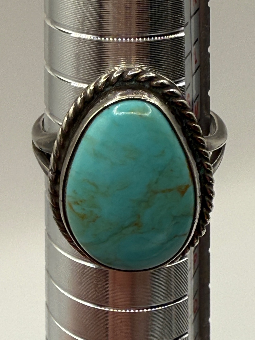 Vintage Navajo Sterling Silver Turquoise Ring 925 size 6.5 Really pretty stone! - Picture 14 of 14